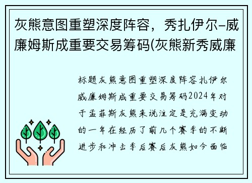 灰熊意图重塑深度阵容，秀扎伊尔-威廉姆斯成重要交易筹码(灰熊新秀威廉姆斯)